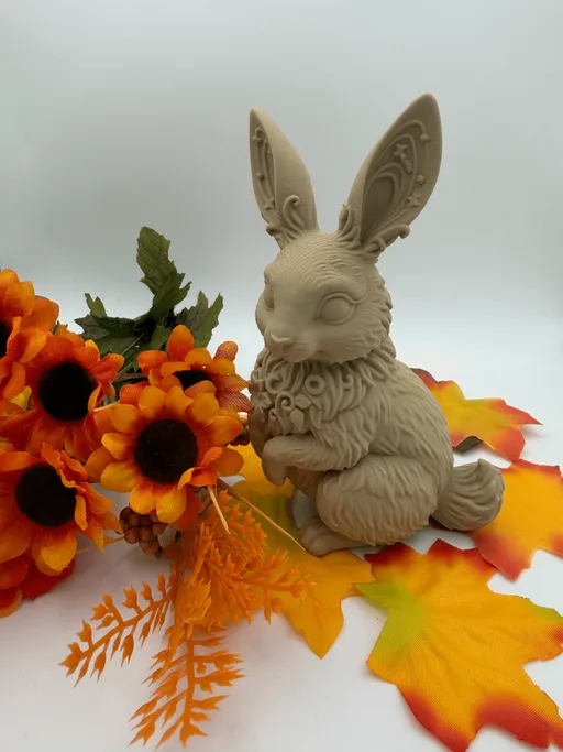 3D Printed Rabbit Figurine - Bunny Statue for Shelf Decor