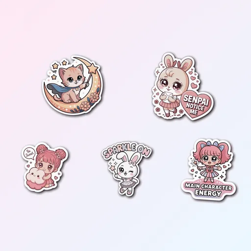 5 Anime Kawaii Sticker Pack