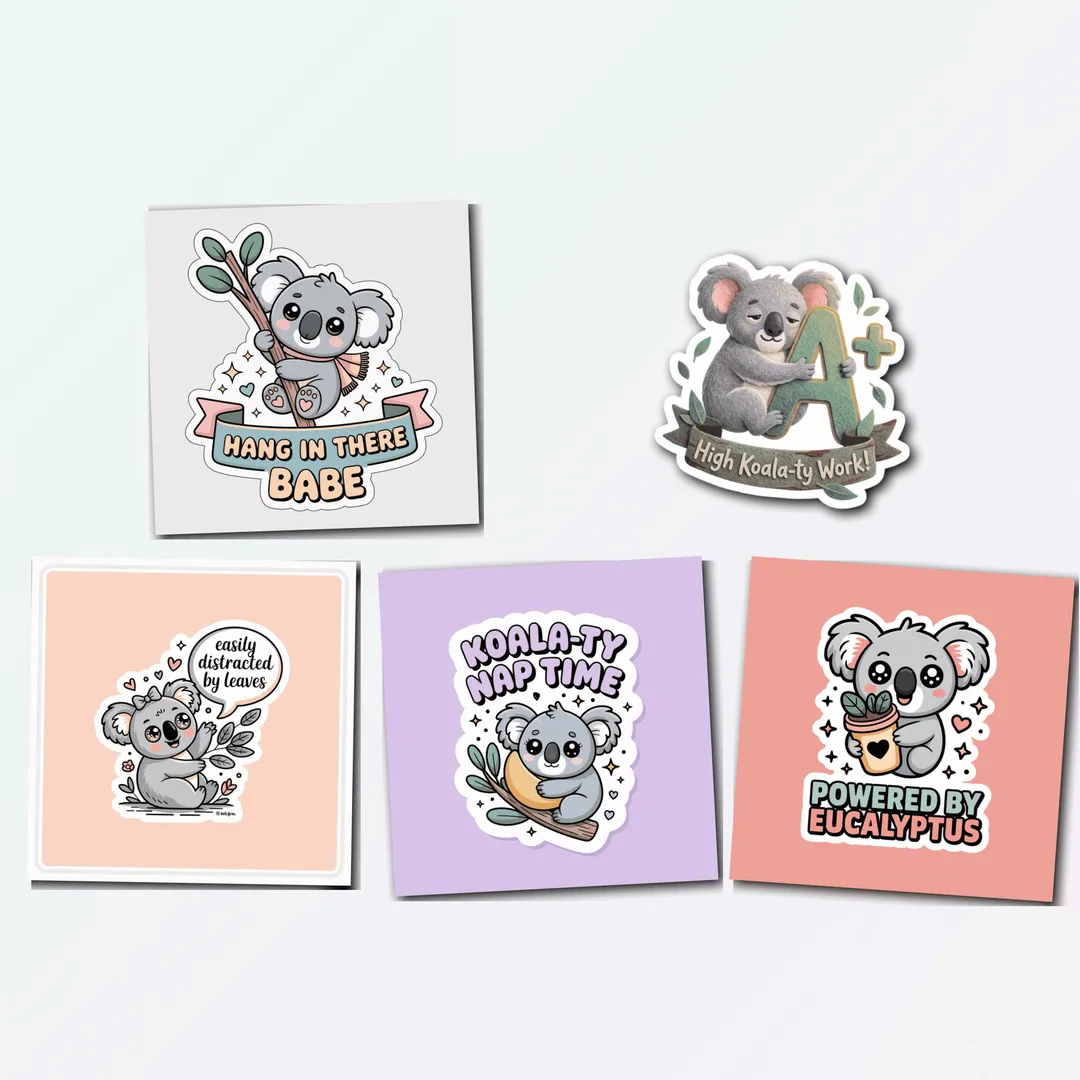 5 Cute Koala Sticker Pack