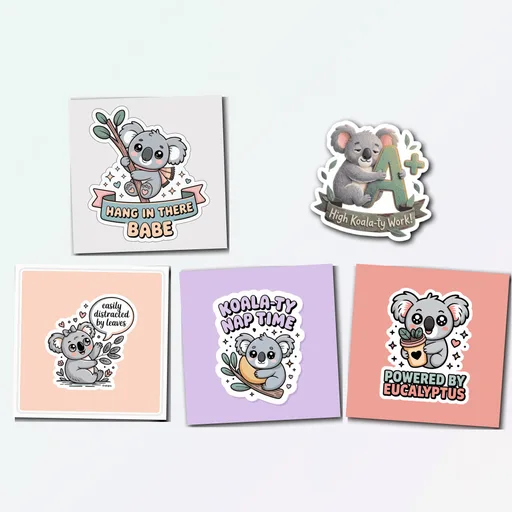 5 Cute Koala Sticker Pack