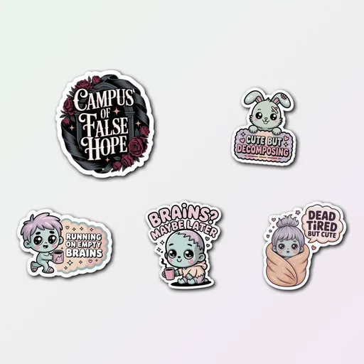 5 Cute Zombie Sticker Pack