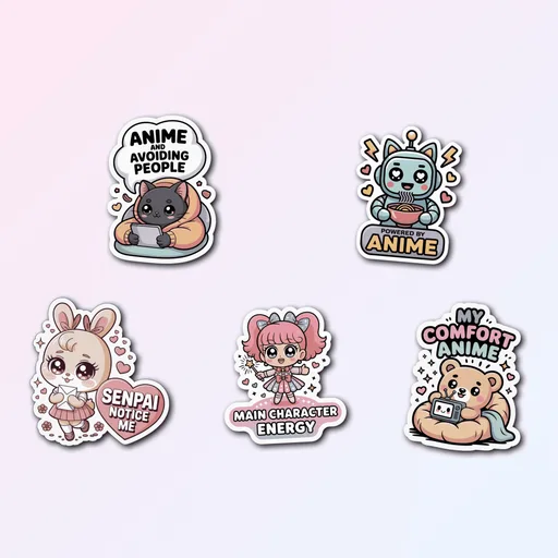 5 Kawaii Anime Sticker Pack