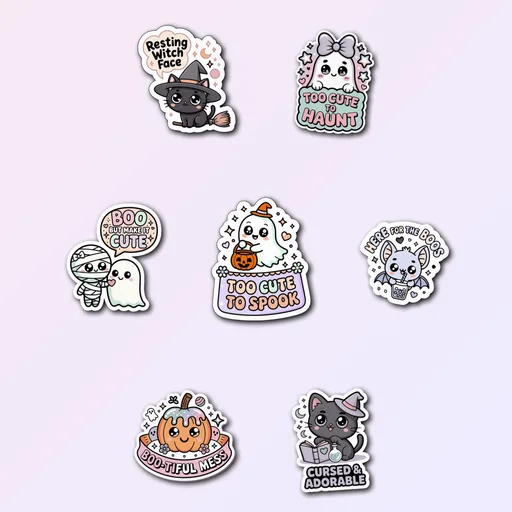 7 Cute Halloween Sticker Pack