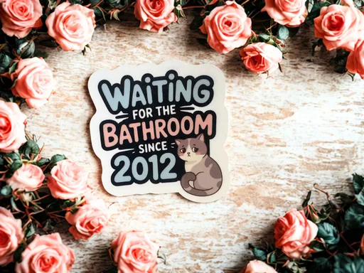 Waiting for the Bathroom Since 2012 Funny Sticker