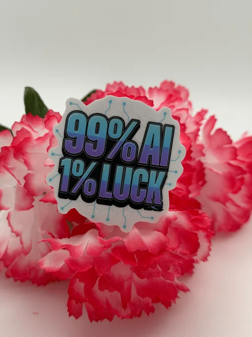Funny AI Sticker - Artificial Intelligence Vinyl Die Cut Laptop Decal, Tech Humor Coder Gift Sticker