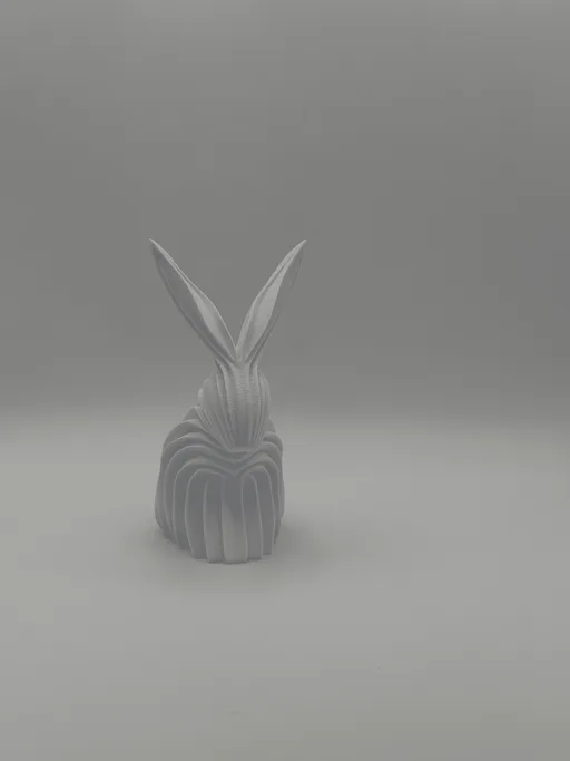 Modern Rabbit Art 3D Printed Sculpture