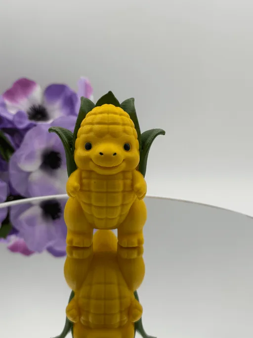 Cute Corn Dinosaur Figurine - 3D Printed PLA Desk Decor, Kawaii Dino Collectible
