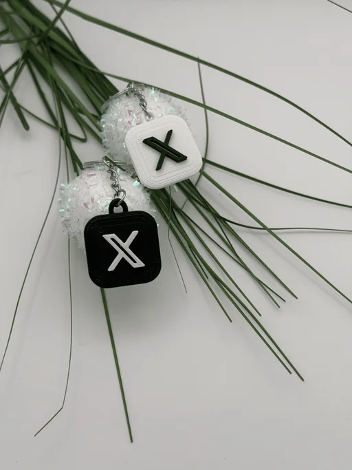 Custom X (Twitter) NFC Keychain 3D Printed