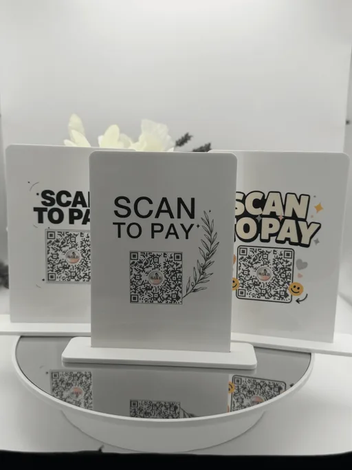 Personalized Acrylic QR Code Sign Scan to Pay Stand