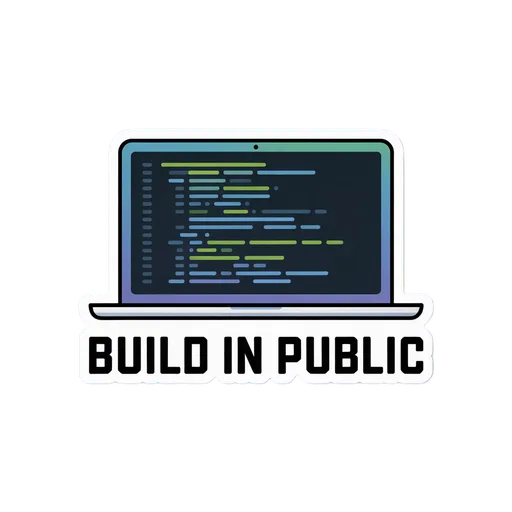 Build in Public Laptop Coding Sticker