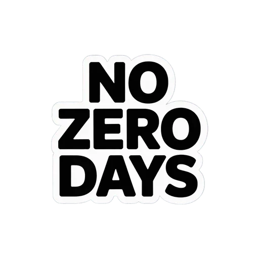 Motivational No Zero Days Text Sticker