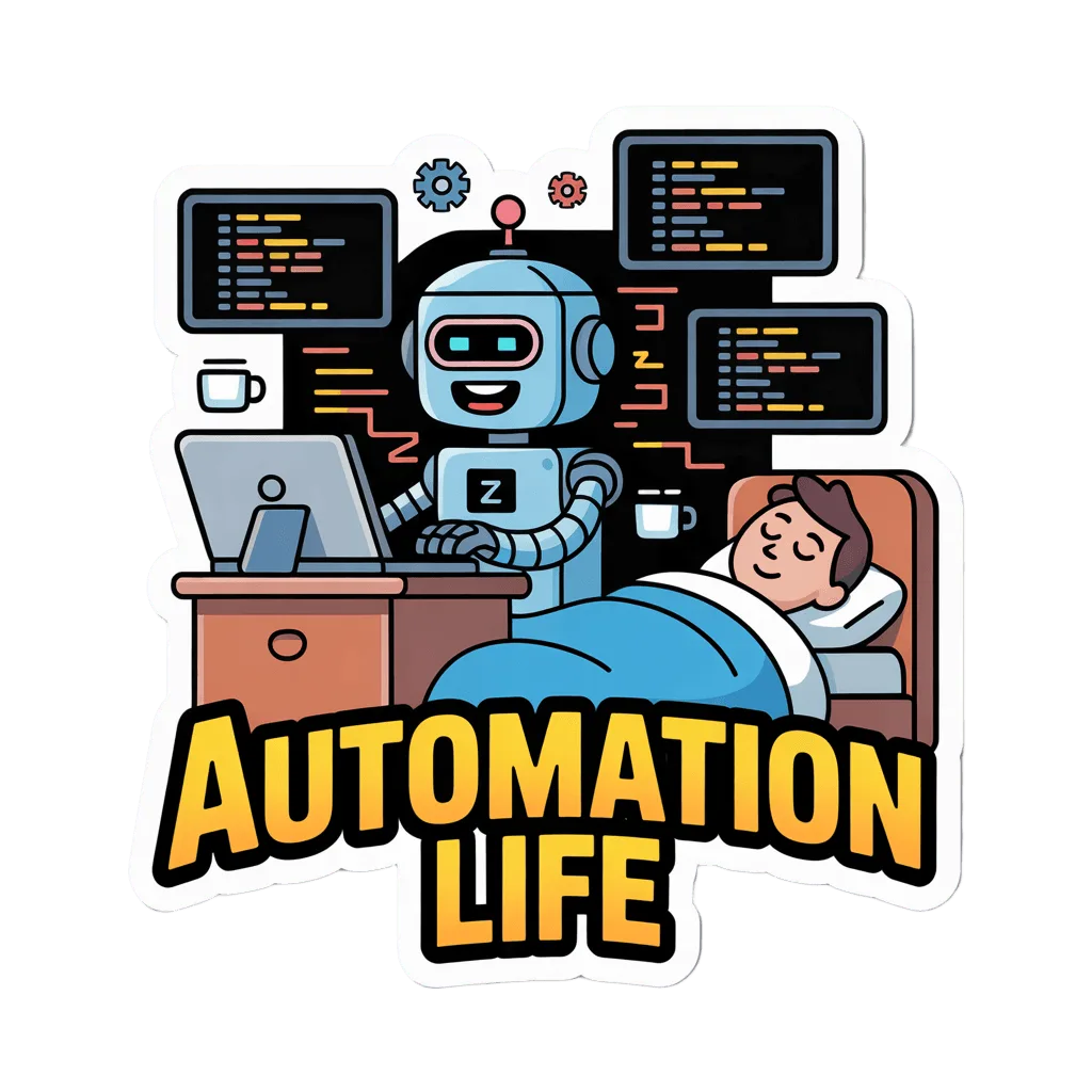 Funny Automation Life Robot Sticker