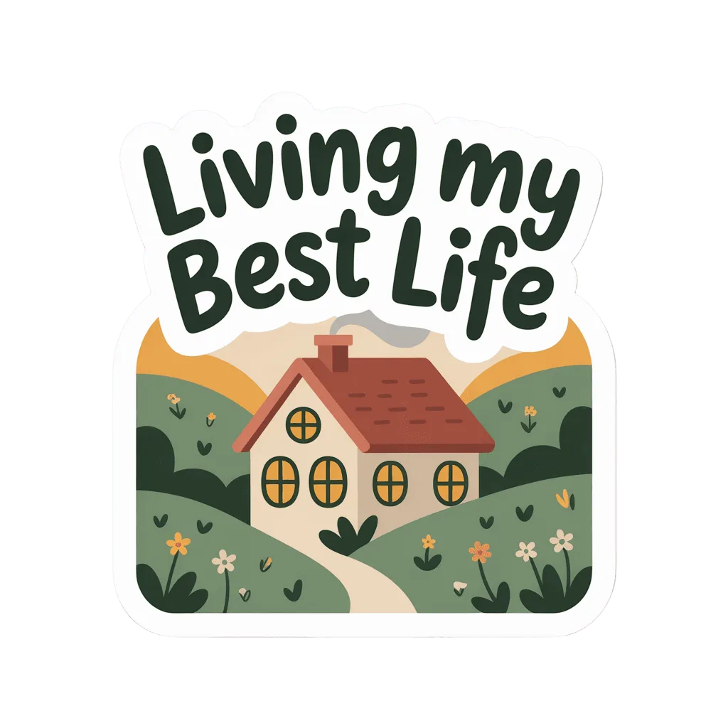 Living My Best Life Cottage Landscape Sticker