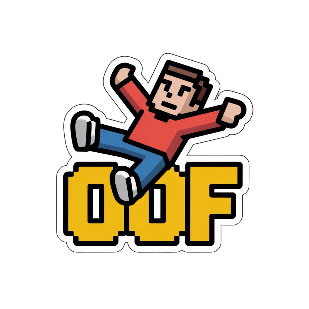 Retro Pixel Art OOF Vinyl Sticker