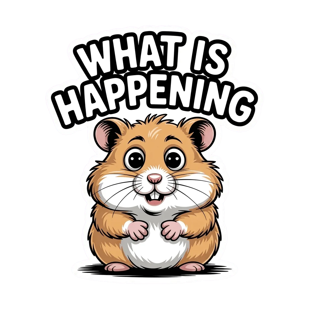 Cute Hamster What Is Happening Sticker