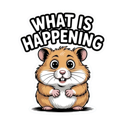 Cute Hamster What Is Happening Sticker