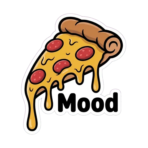 Melting Cheese Pizza Mood Vinyl Sticker
