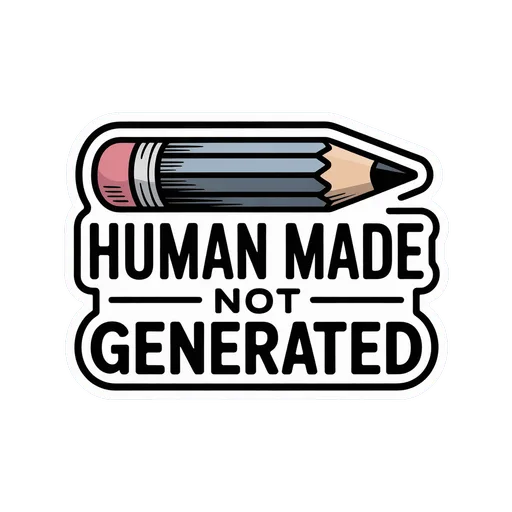 Human Made Not Generated Pencil Sticker