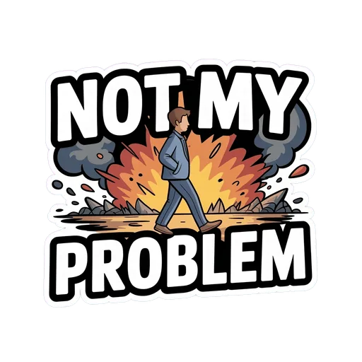 Funny Not My Problem Explosion Sticker