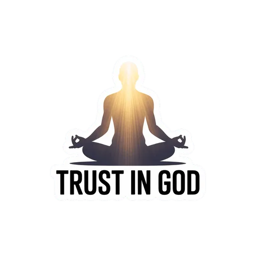 Meditative Silhouette Trust In God Sticker
