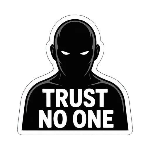 Trust No One Mysterious Silhouette Sticker