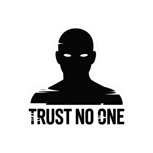 Mysterious 'Trust No One' Silhouette Sticker