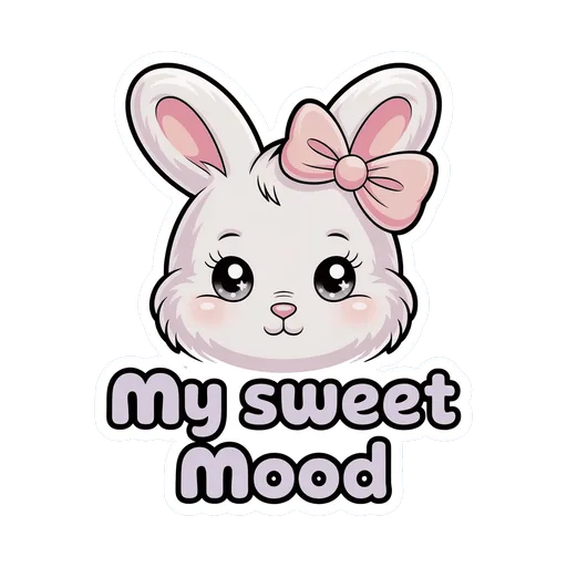 Cute Bunny My Sweet Mood Sticker