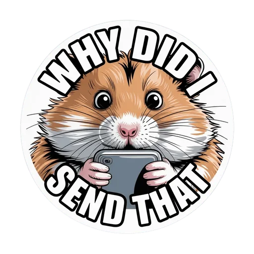 Funny Hamster with Phone Meme Sticker