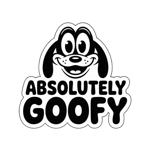 Absolutely Goofy Cartoon Dog Sticker