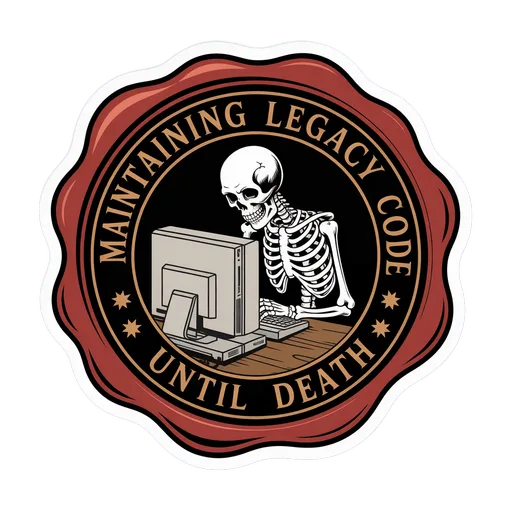 Funny Skeleton Programmer Legacy Code Sticker