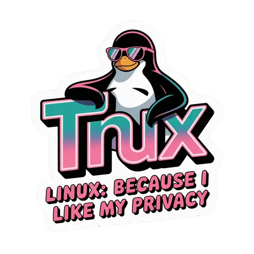 Cool Tux Linux Privacy Vinyl Sticker