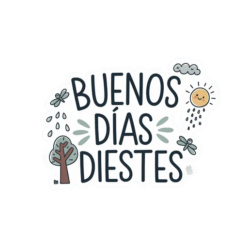 Buenos Días Diestes Cute Weather Sticker
