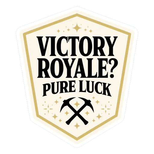 Victory Royale Pure Luck Gaming Badge Sticker