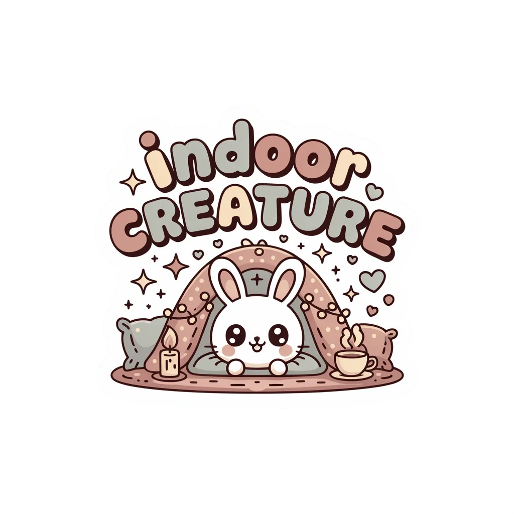 Indoor Creature Bunny Cozy Tent Vinyl Sticker