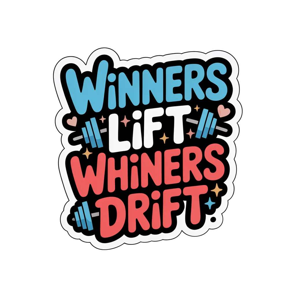 Motivational Gym Quote Winners Lift Whiners Drift Sticker