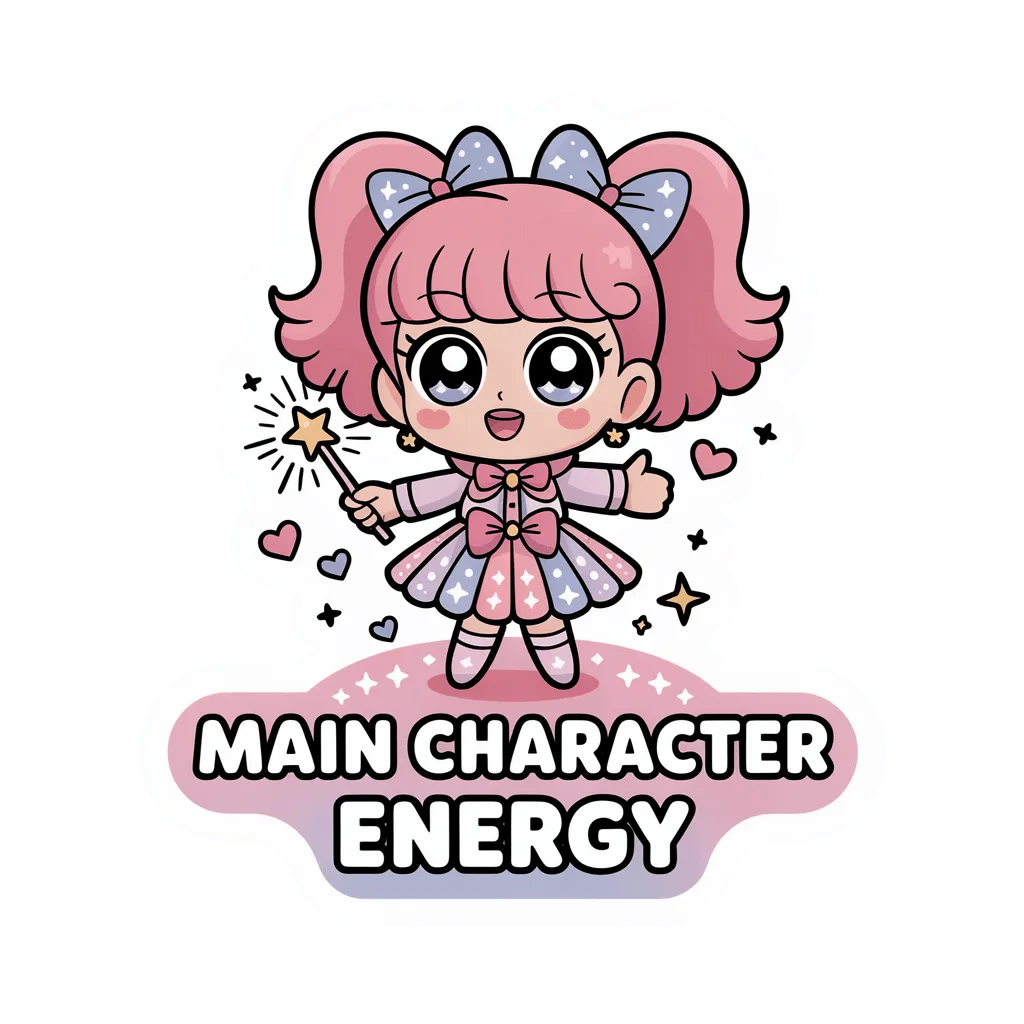 Main Character Energy Kawaii Magical Girl Sticker