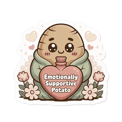 Emotionally Supportive Potato Cute Kawaii Vinyl Sticker