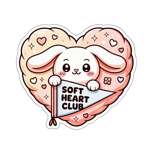 Kawaii Bunny Soft Heart Club Vinyl Sticker