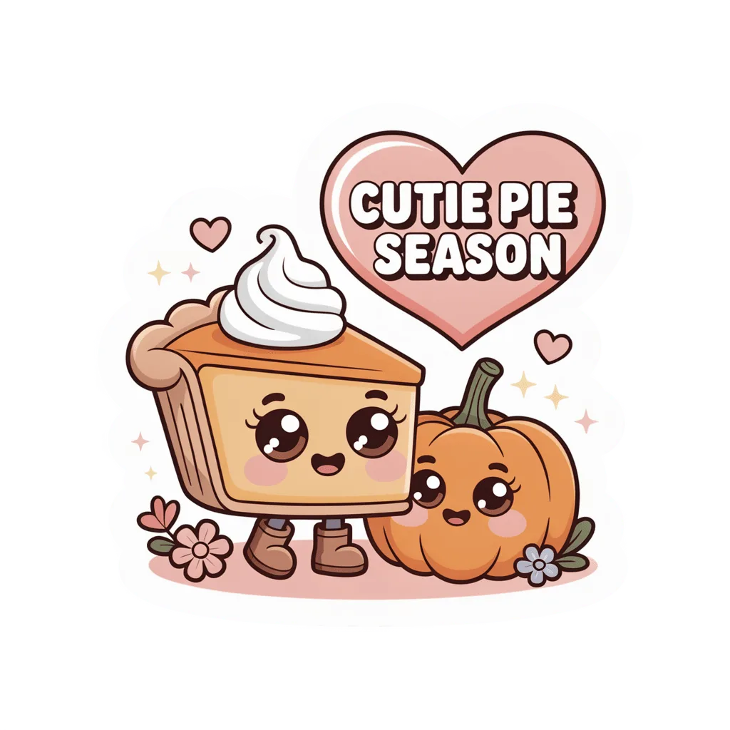 Cute Kawaii Pumpkin Pie Cutie Pie Season Sticker