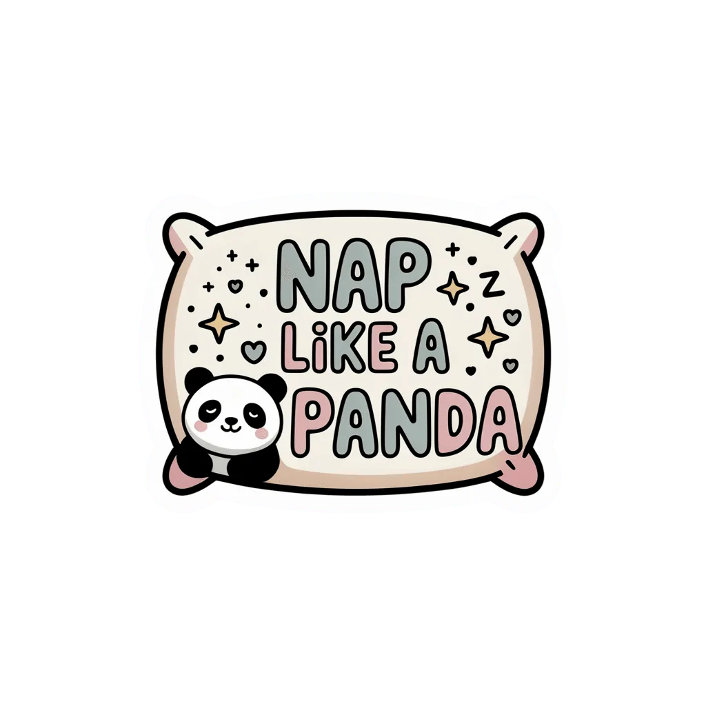 Nap Like a Panda Cute Kawaii Pillow Sticker