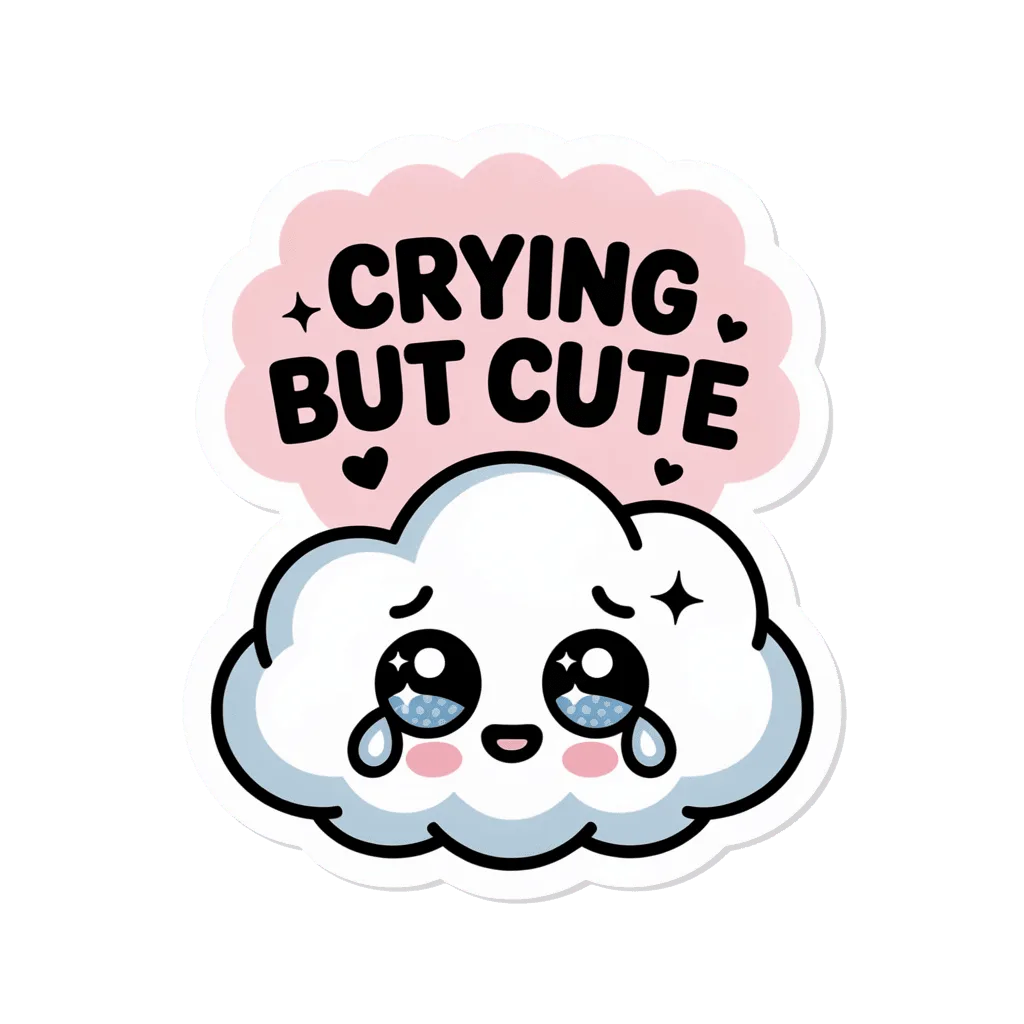 Cute Crying Cloud Kawaii Vinyl Sticker