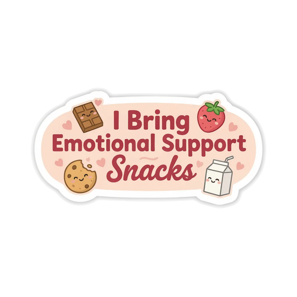 Emotional Support Snacks Cute Food Sticker