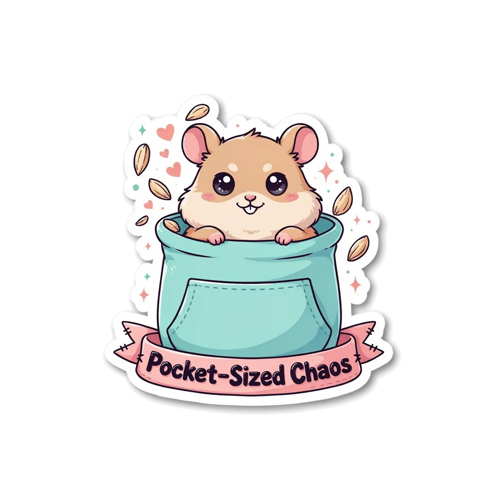 Cute Hamster in Pocket Pocket-Sized Chaos Sticker