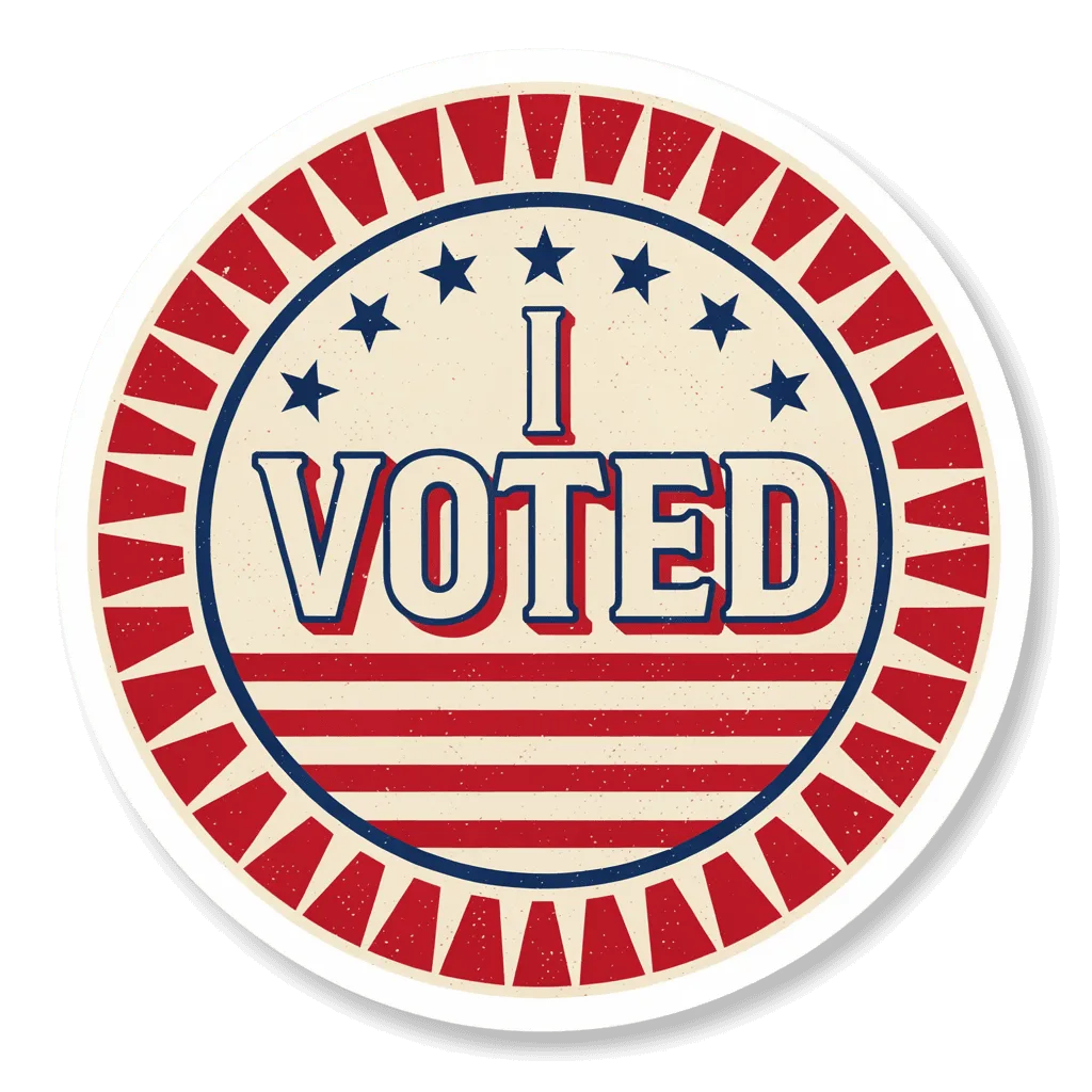 Retro I Voted Patriotic Election Vinyl Sticker