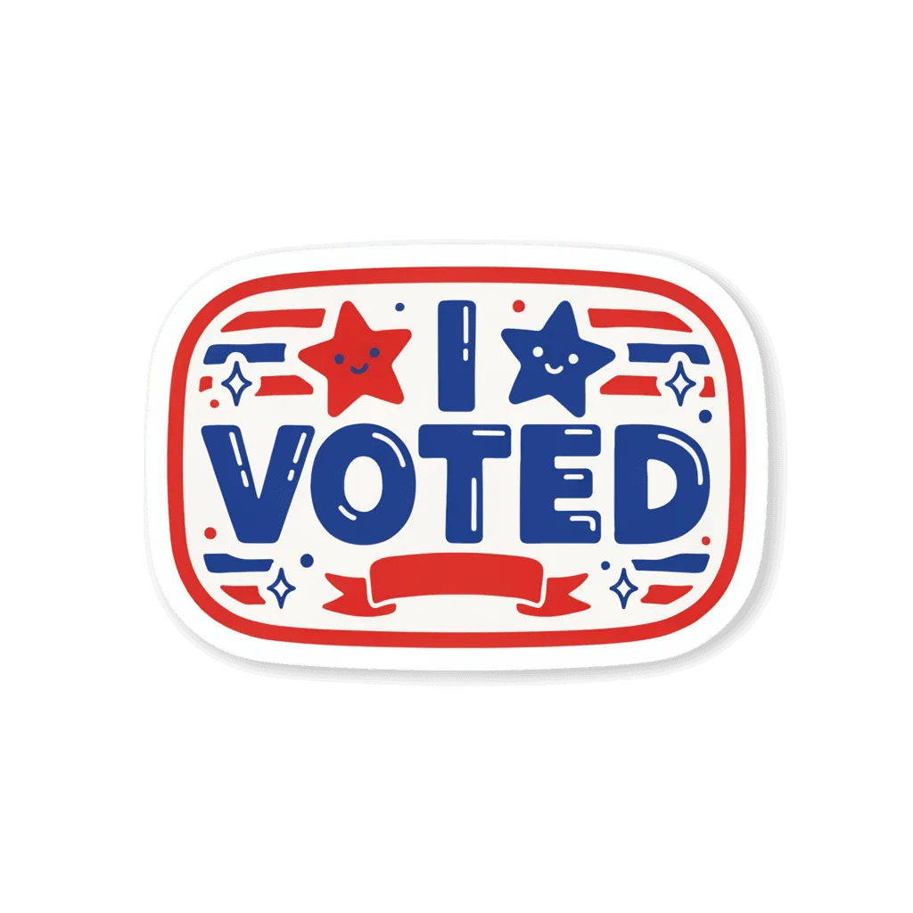 I Voted Patriotic Stars Red White Blue Sticker