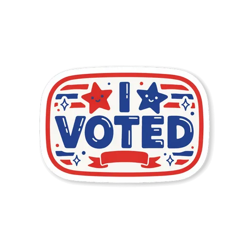 I Voted Patriotic Stars Red White Blue Sticker