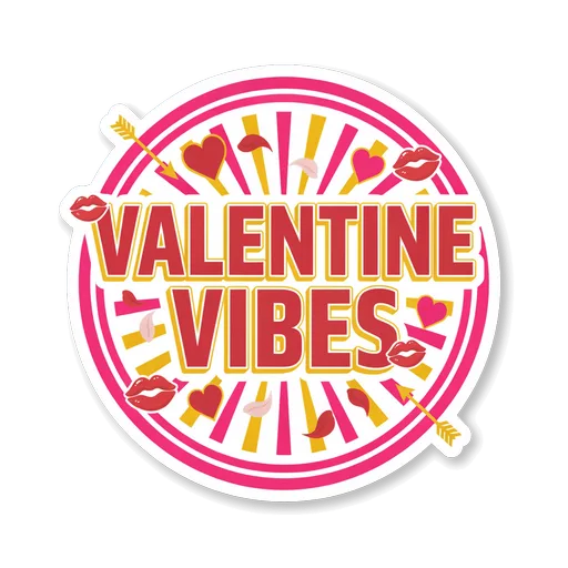 Valentine Vibes Retro Vinyl Sticker