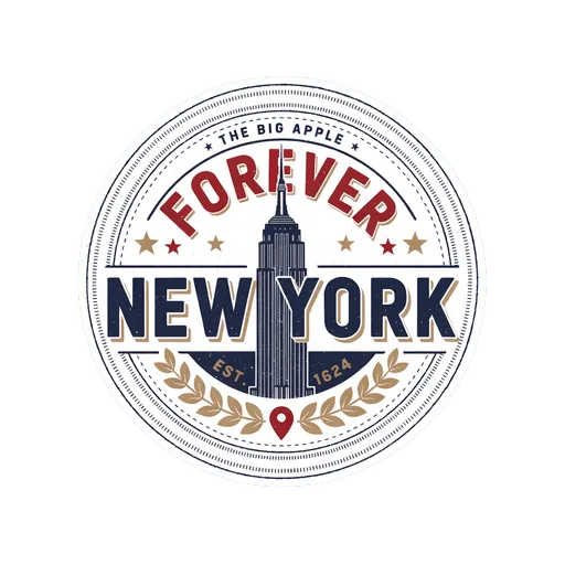 Vintage New York Badge Travel Vinyl Sticker