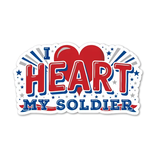 I Heart My Soldier Patriotic Love Sticker