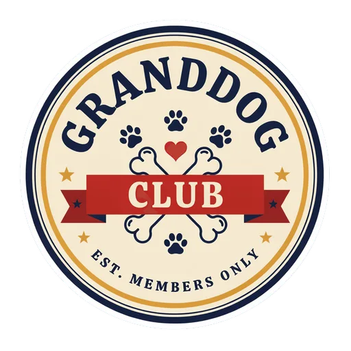 Granddog Club Badge Dog Lover Vinyl Sticker